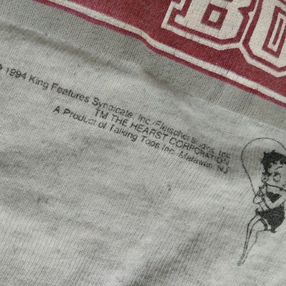 Vintage Buffed Betty Boop 100% Solid Boop T-Shirt - Picture 4 of 8